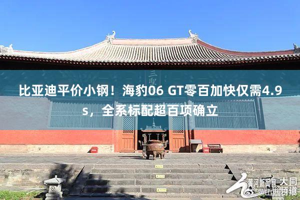 比亚迪平价小钢！海豹06 GT零百加快仅需4.9s，全系标配超百项确立