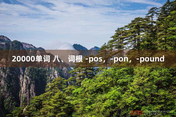 20000单词 八、词根 -pos，-pon，-pound